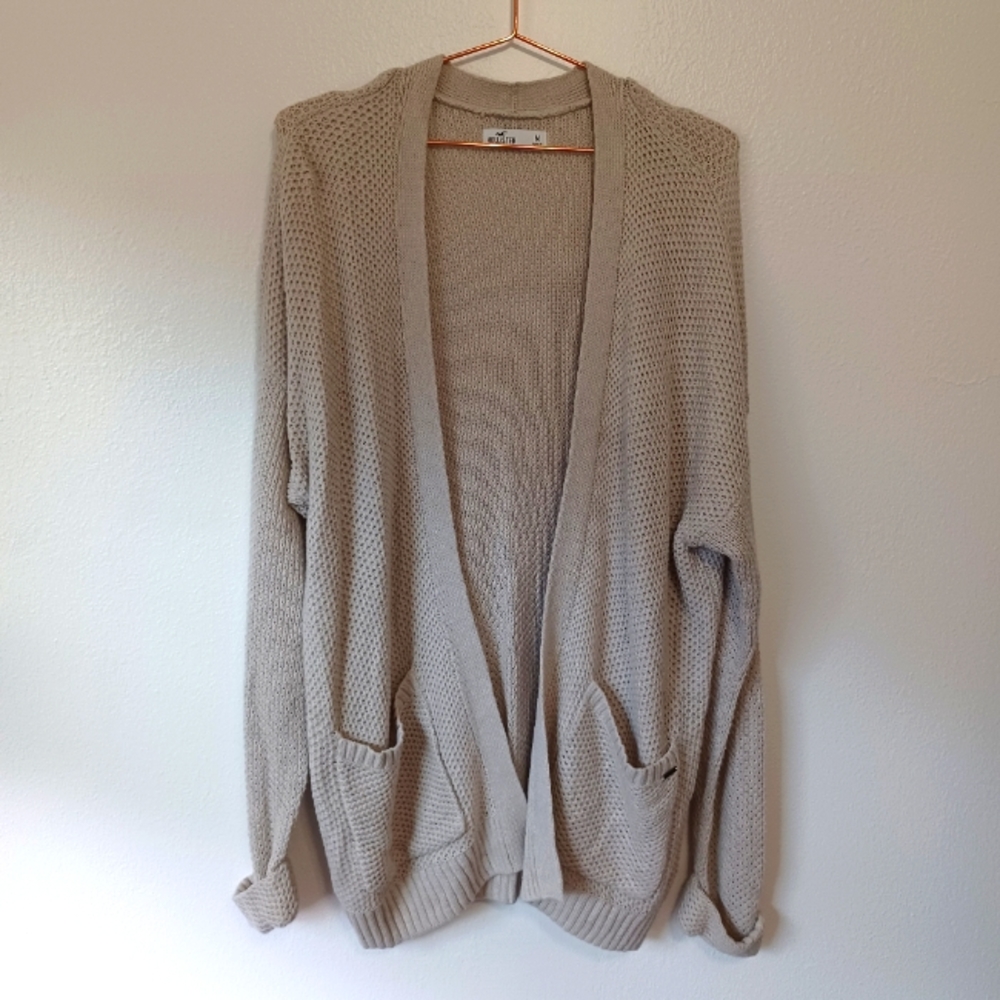 Cozy Beige Knit Hollister Cardigan